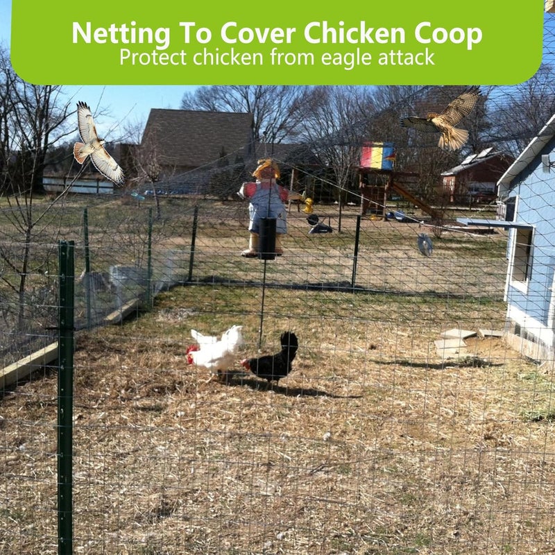 POYEE 25x50ft Bird Netting for Chicken Coop, 1 inch Mesh, Heavy Duty, Hawk Proof, Garden Protection, Fruit Tree Netting Against Squirrels Deer - Image 2